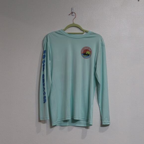 Gulf Coast Time Teal Roger Creager Long Sleeve Shirt Sz S - Picture 1 of 9
